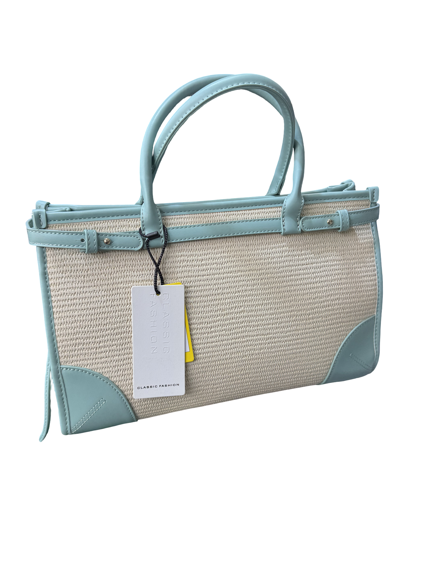 Woven Straw Leather Tote